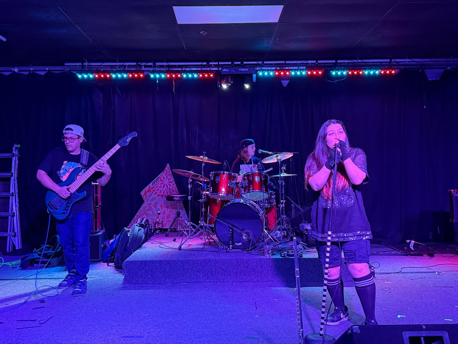 Female fronted Red Hot Chili Peppers tribute band Breaking The Girl performing live on stage in Chicago